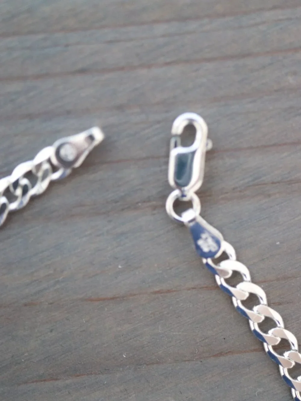 S925 4mm Curb Cuban Link Chain Bracelet Sterling Silver Stamped